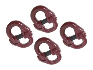 4 pc 5/16" G80 Mechanical Coupling Link Alloy Chain Hammerlock 4,500 lbs D Ring - Picture 1 of 4
