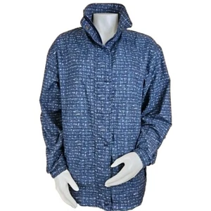 Forresters Drytech Rain Jacket Womens M Gore-Tex Blue Print Full Zip - Picture 1 of 15