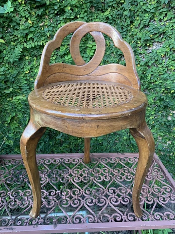 Vintage Italian Vanity Stool Hollywood Regency Cover