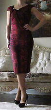 ROBERTO CAVALLI Runway Burgundy/Red,Snake Print,Stretchy dress It 44,US 8-10/M-L