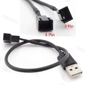 5V 3pin/4pin Fan to USB Adapter Computer PC Power Connector Changer Cable CB4 - Picture 1 of 8
