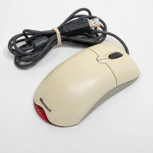 Genuine Microsoft USB PS/2 PC Computer Wheel Mouse Optical White - Tested! - Picture 1 of 6