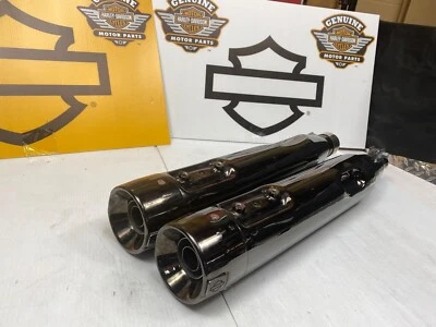 "Silenciadores de escape deslizables cromados abrasados OEM CVO Harley 17-25 M8" Foto 1 de 4