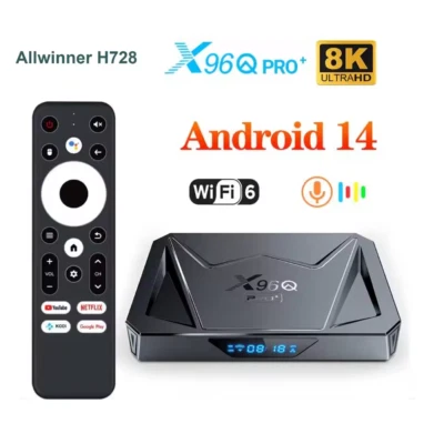 X96Q PRO+ TV Box Android 14 4G 32G/64G 4K 60fps WiFi6 1000M USB3.0 Media Player - image 1 of 4