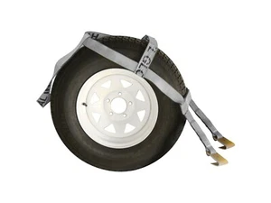 Replacement Silver Demco Kar Kaddy Tow Dolly Strap Rugged Weave Axle w/Hooks - Foto 1 di 1