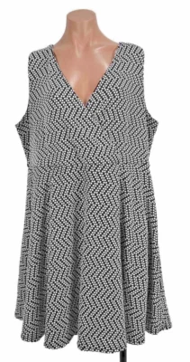 Lane Bryant Dress PLUS 22 Black White Polka Dot Stretchy Pullover Sundress Flowy - Image 1 of 4
