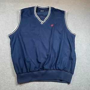 Vintage King Louie Vest Mens XL Chicago Cubs 392 Embroider Navy Blue Made In USA - Picture 1 of 7