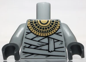 Lego Light Bluish Gray Mummy Torso Dual Sided Bandages with Gold Neck Plate - Picture 1 of 2