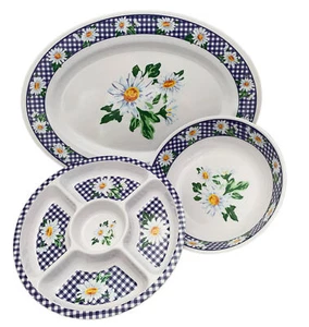 Juego de Melamina con Cuenco Ø 25cm, Plato Ovalado 46 x 33cm y Bandeja para Morder Ø 28cm - Imagen 1 de 4