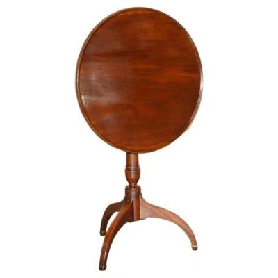 STUNNING PATINA ANTIQUE GEORGIAN CIRCA 1780 MAHOGANY TILT TOP OCCASIONAL TABLE - Image 1 of 4