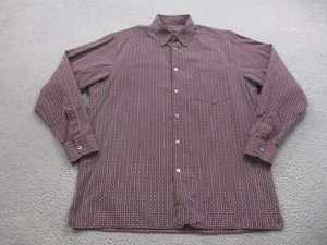 Ermenegildo Zegna Shirt Mens Extra Large Red Check Plaid Button Up Italy Texture - Picture 1 of 13