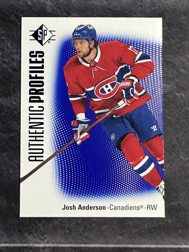 2021-22 Upper Deck SP Authentic Profiles Blue AP6 Josh Anderson Canadiens - Image 1 of 2