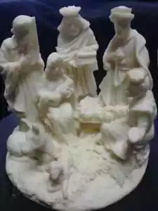 ROMAN 1995 Nativity Jesus Joseph Mary Wise Men Figure Seraphim Col'n Carved Look - Picture 1 of 5