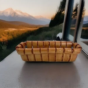 Cesto pane ceramica italiana tessuto fatto a mano e smaltato marrone cardinale inc Italia - Foto 1 di 7