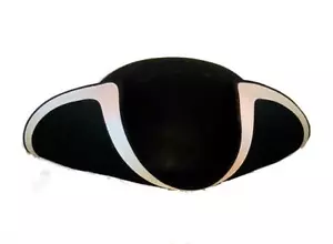 Tricorn/Renaissance/Pirate Hat with White Trim in 3 sizes - Picture 1 of 3