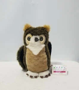 Vintage DOUGLAS Plush Great Horned Owl Brown 10” Stuffed Animal w Tag #270 Nwt - Picture 1 of 6