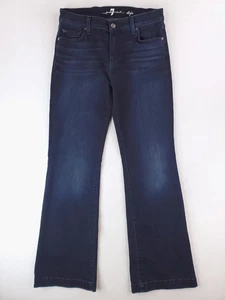 7 For All Mankind Dojo Jeans Damen 30 blau ausgestellt dunkle Waschung Y2K Whiskering - Bild 1 von 14