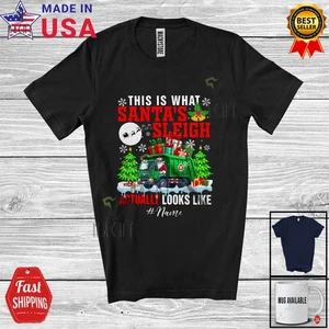 Custom Name What Santa's Sleigh Look Like; Christmas Garbage Truck Driver Shirt - Picture 1 of 7
