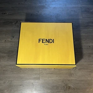 Fendi Roma Yellow Handbag Storage 17x14x6” Empty Large Box Magnetic Closure - Picture 1 of 12