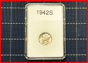 Moneda de diez centavos de plata Mercury 1942-S - Bandas divididas - Gran moneda BU - Set Break - Imagen 1 de 5