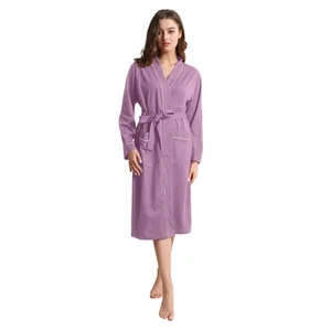 Womens Kimono Robe Lightweight Soft Bathrobe Sleepwear Loungewear with Pocket... - Picture 1 of 6