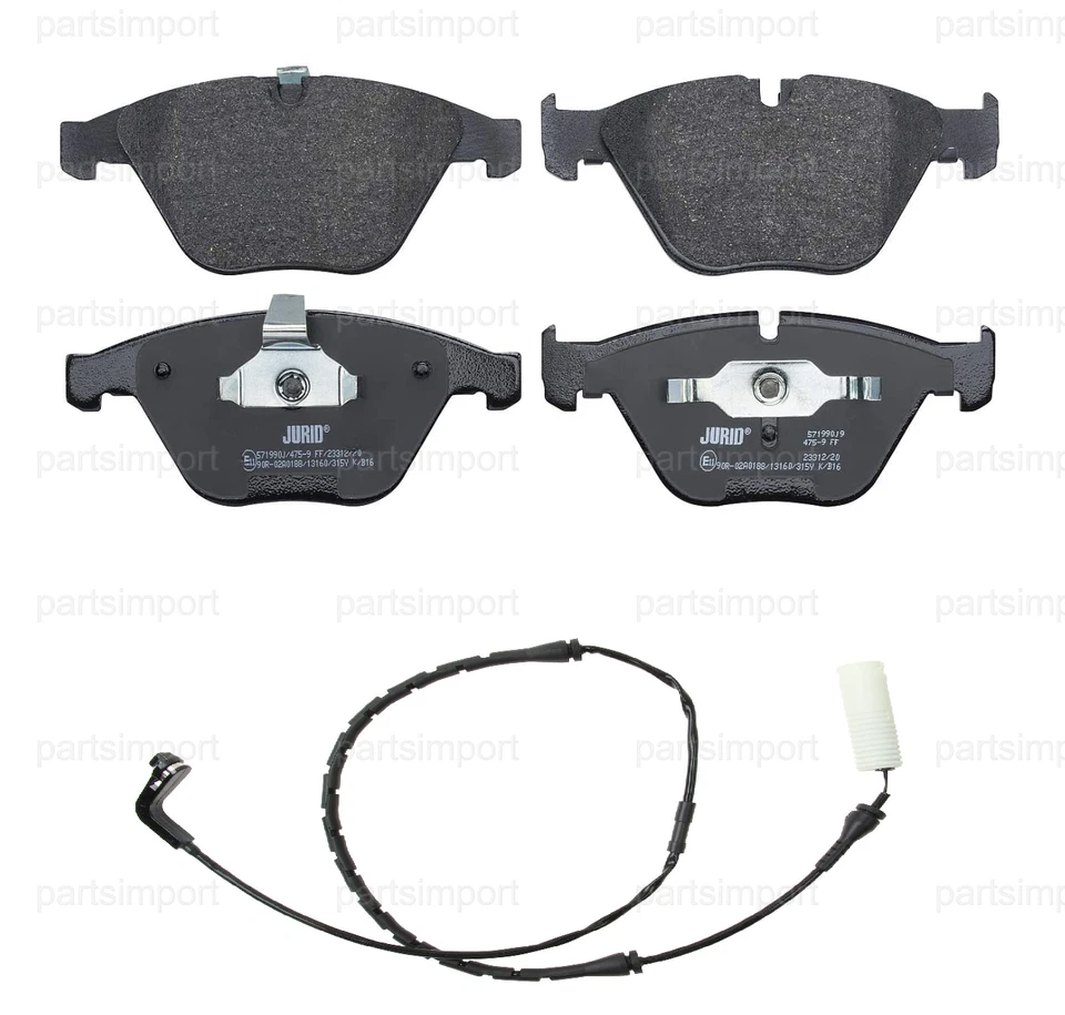 Front Brake Pad Set w/ Front Left Brake Pad Sensor for BMW 745i 745Li 760i 760Li - Image 1 of 1