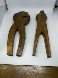 Two Vintage Pairs Of Chip Carved Wooden Nutcrackers. - Picture 1 of 16