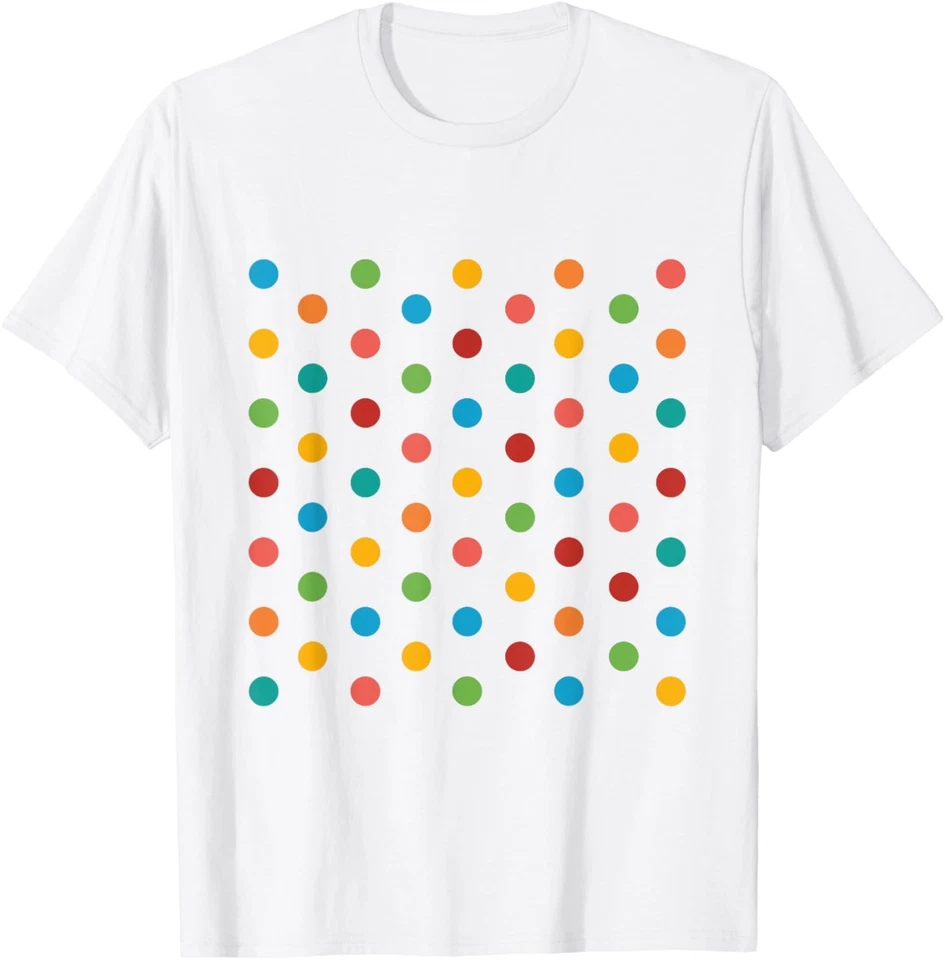 Camiseta unisex colorida de lunares punteados día Foto 1 de 1