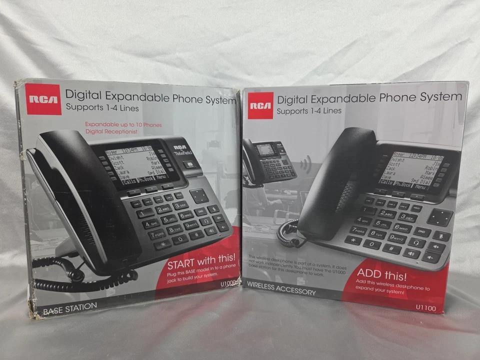 RCA Unison U1000 U1100 4-Line Base + Wireless Deskset | Tested | Light Wear - Image 1 of 4