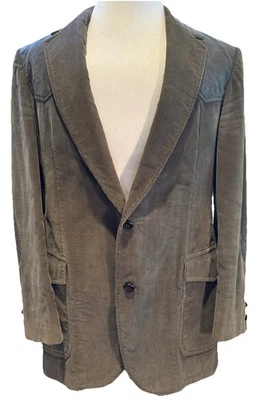 Pen West Pendleton Olive Corduroy Western Sport Coat Blazer Size 42L.     P19329 - Image 1 of 4