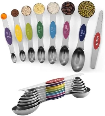 8 Pack Magnetic Measuring Spoons Dual Sided Stackable Set - Image 1 of 4