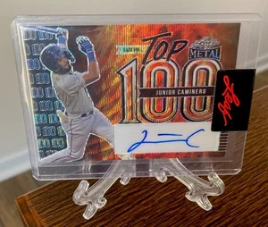 2023 Leaf Metal Junior Caminero Top 100 Auto True #1/1 Rookie RC RARE SSP PPP TB - Picture 1 of 3