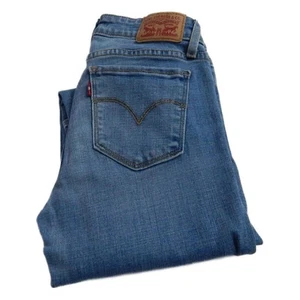Levi 711 Skinny Jeans Blue Mid Rise Stretch Size 8 Waist 26 Leg 32 W26 L32 Q6075 - Picture 1 of 9