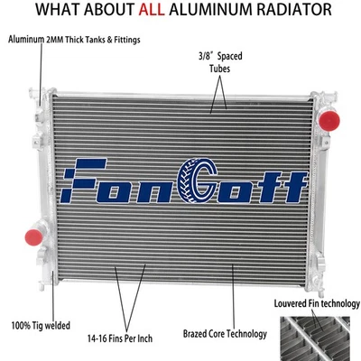 3-Core Aluminum Radiator Fits 2009-2015 Dodge Challenger Charger 3.5L 5.7L 6.1L - Image 1 of 4