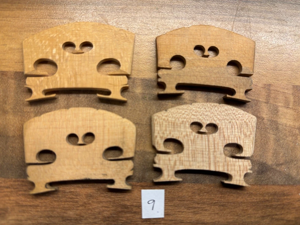 Bundle Of 4 Maple Violin Bridges 4/4 For Restorations (Set 9) - Image 1 of 1