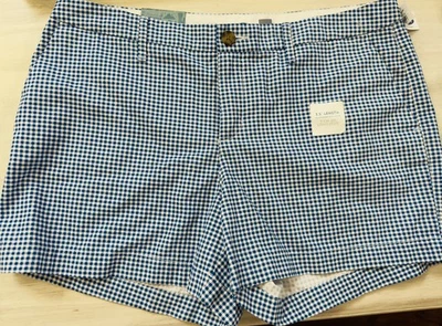 Old Navy Gingham Checkered Print Everyday Shorts Size 10 Womens Navy Blue White - Image 1 of 4