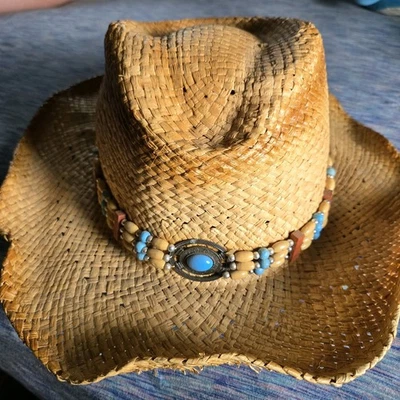 Шляпа западная соломенная Western Express размер L/XL коричневая летняя/пляжная/на открытом воздухе - Изображение 1 из 4