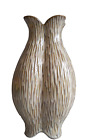 Gisela Graham Ceramiczny wazon / ornament w kształcie bulwiastego przeszklony brązowo-biały wys. 20cm