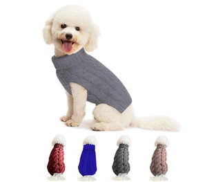 Vestito per Cane Maglione Invernale Caldo Dolcevita Taglia Piccola Cucciolo 2Xl - Foto 1 di 5