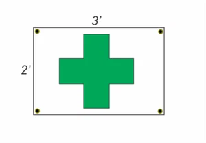 Insegna Striscione CROCE VERDE 2x3 per Pronto Soccorso o Farmacia Medica - Foto 1 di 2