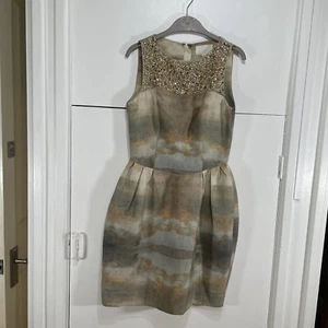 H&M Conscious Collection Dress Sleeveless Sky/Water Upper Beaded Bodice EU 38 - Picture 1 of 4