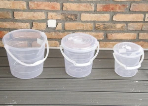  Eimer mit/ohne Deckel und Tragebügel 5/10/13/15 Liter transparent /5l Farbe - Bild 1 von 36