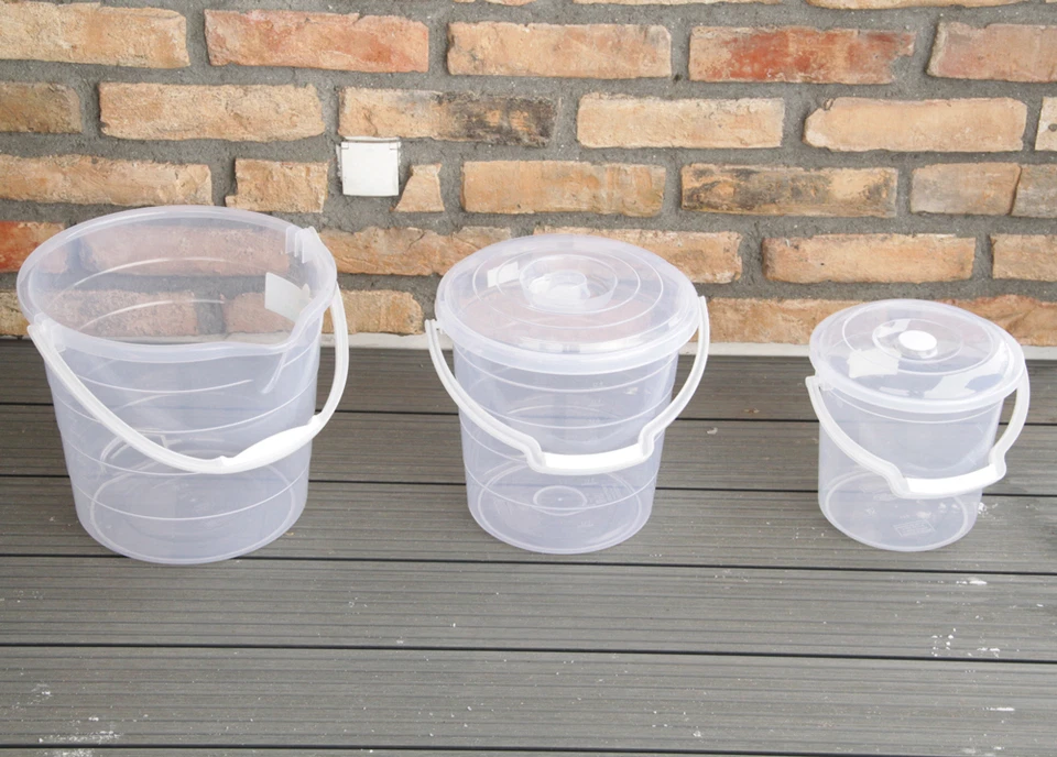  Eimer mit/ohne Deckel und Tragebügel 5/10/13/15 Liter transparent /5l Farbe - Bild 1 von 4