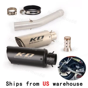 51MM For Yamaha YZF R6 1998-2005 Mid Link Pipe Exhaust System Steel Tail Muffler - Picture 1 of 12