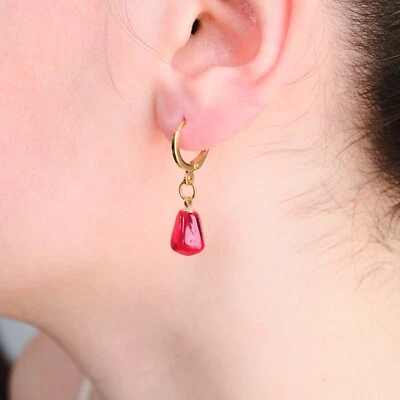 Pendientes, pendientes de granada, pendientes para mujer, joyas de cristal de Murano, Foto 1 de 4