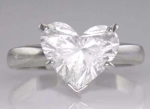 Diamant Solitär Ring 1,50ct zertifiziert D IF sehr guter Zustand Herzform massiv in Platin - Bild 1 von 1