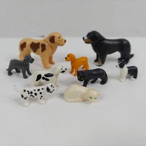 Playmobil Dog Cat Vintage Collectible Toy Figure 9pc Lot - Picture 1 of 4