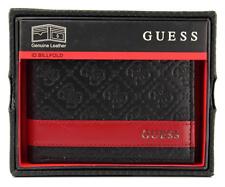 New Guess Men's Leather Credit Card Id Wallet Passcase Billfold Black 31Gu13X008
