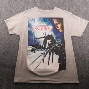 Edward Scissorhands T Shirt Mens L Gray 90s Movies Classic Retro Goth Poster - Picture 1 of 7