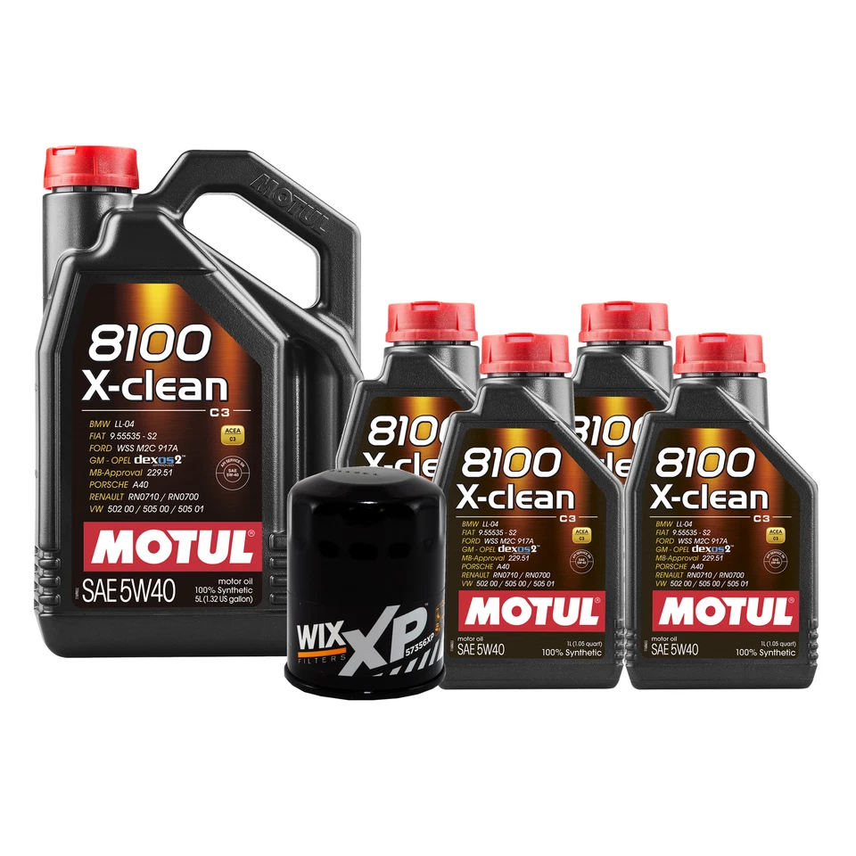 9升 Motul 8100 X-CLEAN 5W40 Wix XP 过滤器电机换油套件 API SN — 第 1/1 张图片